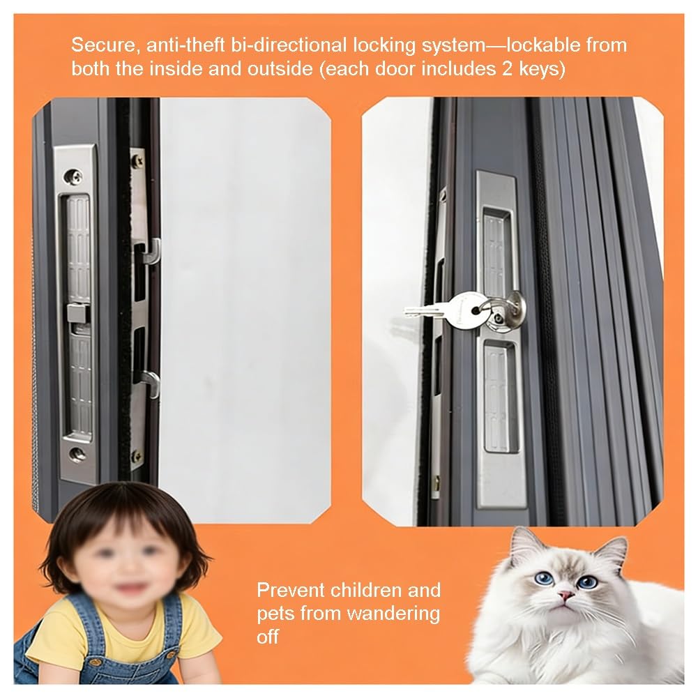 Porta Pieghevole In Lega Di Alluminio, Cancello Di Sicurezza Ignifugo E Lucchettabile — Per Casa, Cucina, Garage, Magazzino, Cantina — Personalizzabile