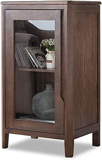 Liudan Szafka na wino drewniany stojak na wino szafka do przechowywania bufetu, szafka do przechowywania ze szklanymi drzwiami, 50 x 40 x 90 cm (kolor: A)