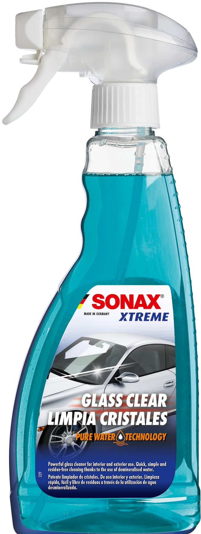 SONAX XTREME Glass Clear 500ml | Powerful Glass Cleaner | Interior & Exterior Use | Removes Oil, Grease & Insect Residue | Ideal for Car Windows, Mirrors & Household Surfaces | Streak-free Shine
