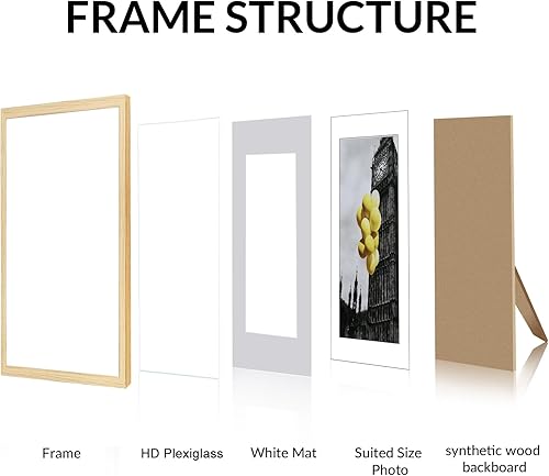 Miniatura 4 de Juego de 6 marcos de fotos de 12 x 16 pulgadas con plexiglás, imágenes de 11 x 14 pulgadas con paspartú o de 12 x 16 pulgadas sin paspartú para mesa