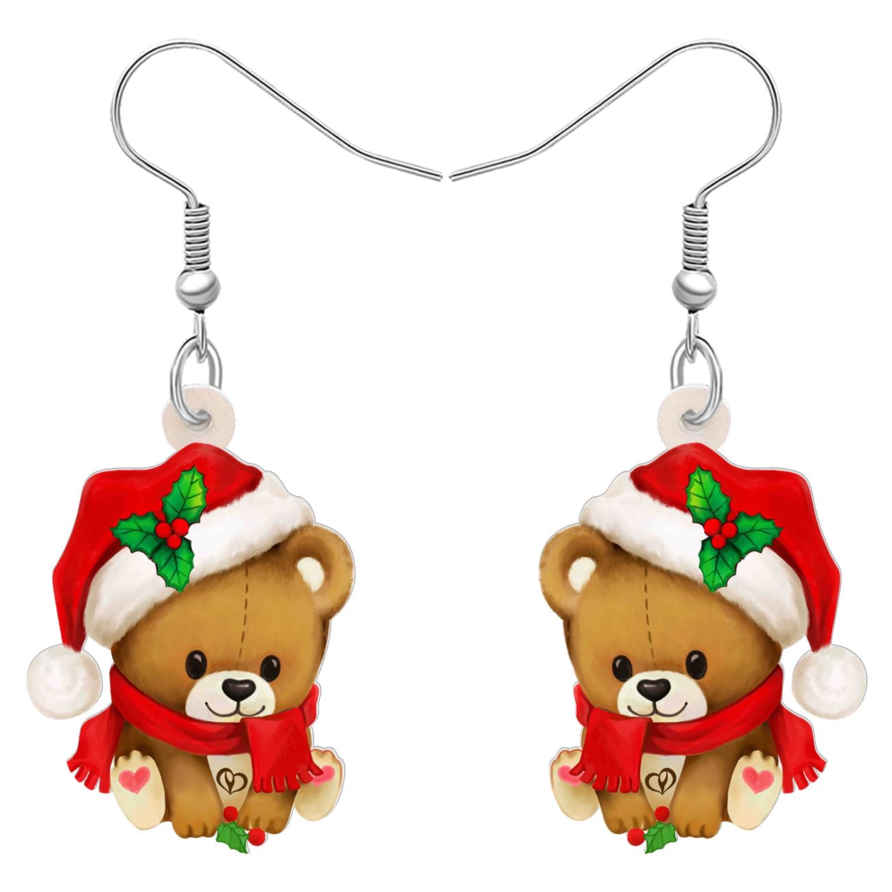 Pinguino con Sciarpa Rossa e Ciondolo Cappello di Babbo Natale