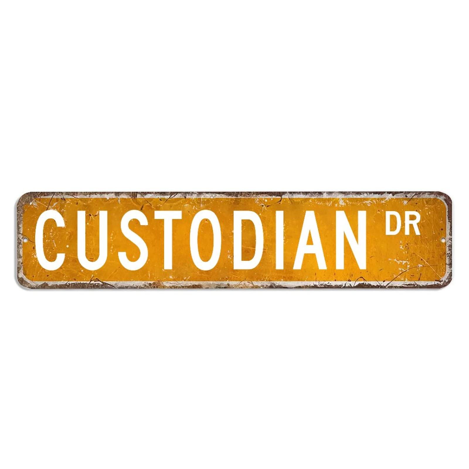 Custodian Wall Art Signs Gift for Custodian French Vintage Metal Sign Profession Aluminum Metal Sign Decorative Door Garden Sign Street Plaque Housewarming Gift