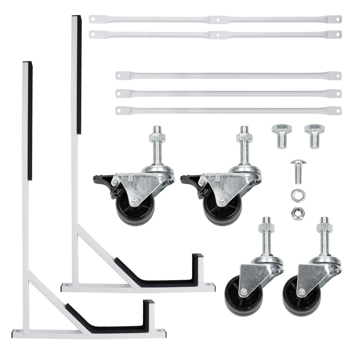ECD Germany Supporto Hardtop Carrello Porta Hard Top Tettuccio per Auto Convertibile - Acciaio - Bianco - 75 x 52 x 93 cm Supporto Rigido Capote con Telo di Copertura XXL con 4 Ruote di Bloccaggio
