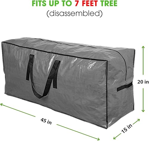 Miniatura 5 de Bolsa de almacenamiento para árbol de Navidad de Primode  Bolsa alta para árbol de Navidad desmontado  Estuche protector con cremallera para árbol