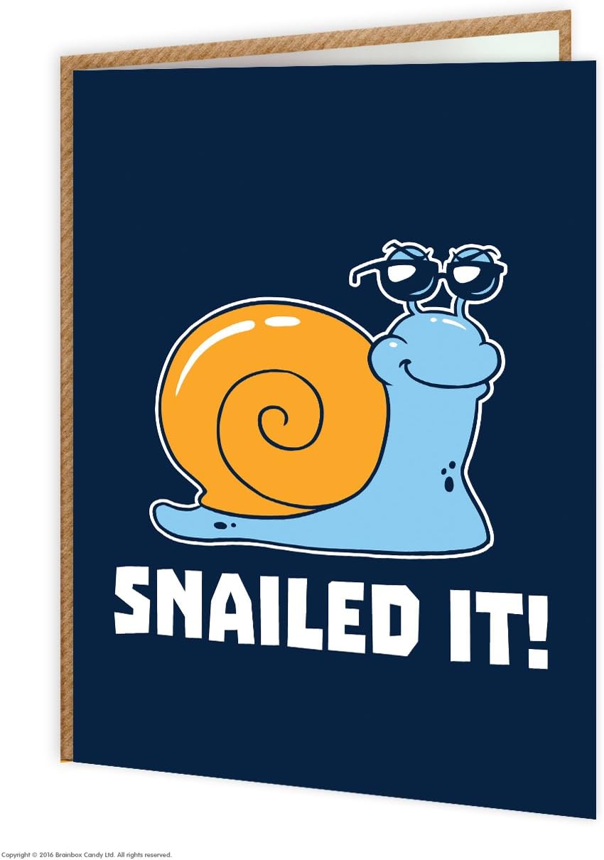 Funny Humorous 'Snailed It!' Well Done Congratulations Greetings Card