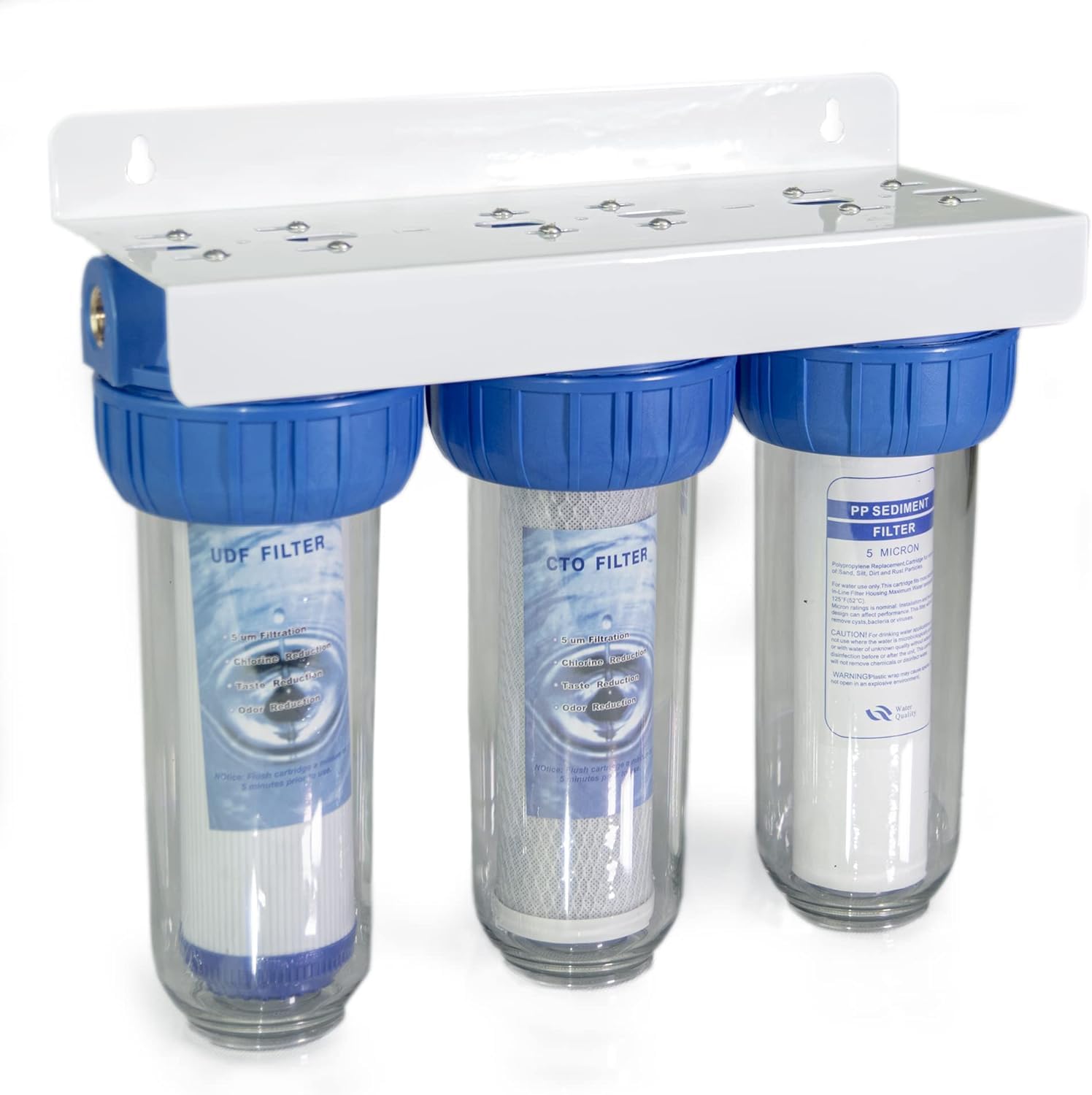 filtro acqua tre stadi sei cartucce NW-BR10B4 filtrazione sedimenti e carboni attivi 1" 1/2" 3/4" (1" (32,89mm))