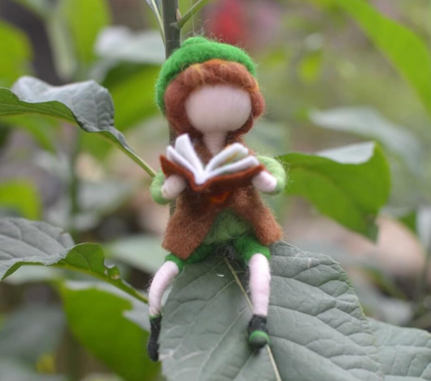 WellieSTR 1 Set Fairy Boy Full Range of Needle Felting Kit, Wool Felted Set for Adults and Beginners Including Wool Roving for 1 Fairy, Foam Mat, Needles, Tools Kit