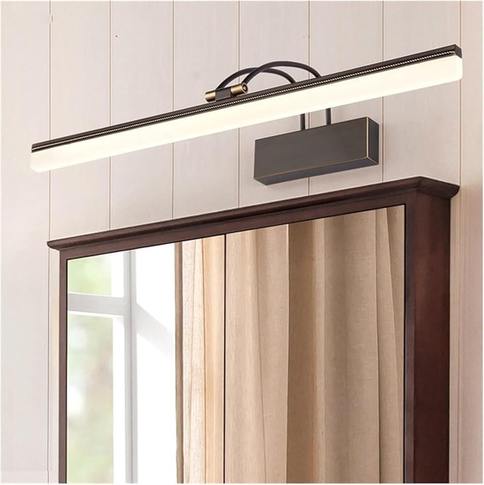 JKJZSALJ Copper Wall Lamps With Bathroom Living Room Modern Led Mirror Light Gold Black Indoor Bedroom Lighting Sconce Fixture,Copper-Naturallight-L73Cm,Black-naturallight