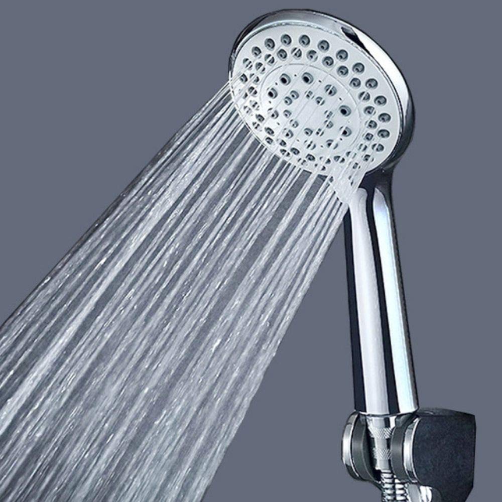 Tbddsd One Color Bathroom Shower Heads, Handheld Pressurized Nozzle Shower Head Abs Bathroom Accessories High Pressure Water Saving Rainfall Chrome