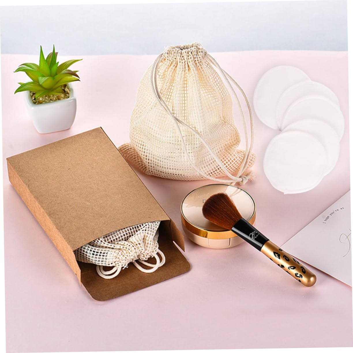 SOESFOUFU 12 Pcs Makeup Remover Pads Washable 50ct for Face Gentle and Comfortable Reusable Makeup Removalpads Storage Case