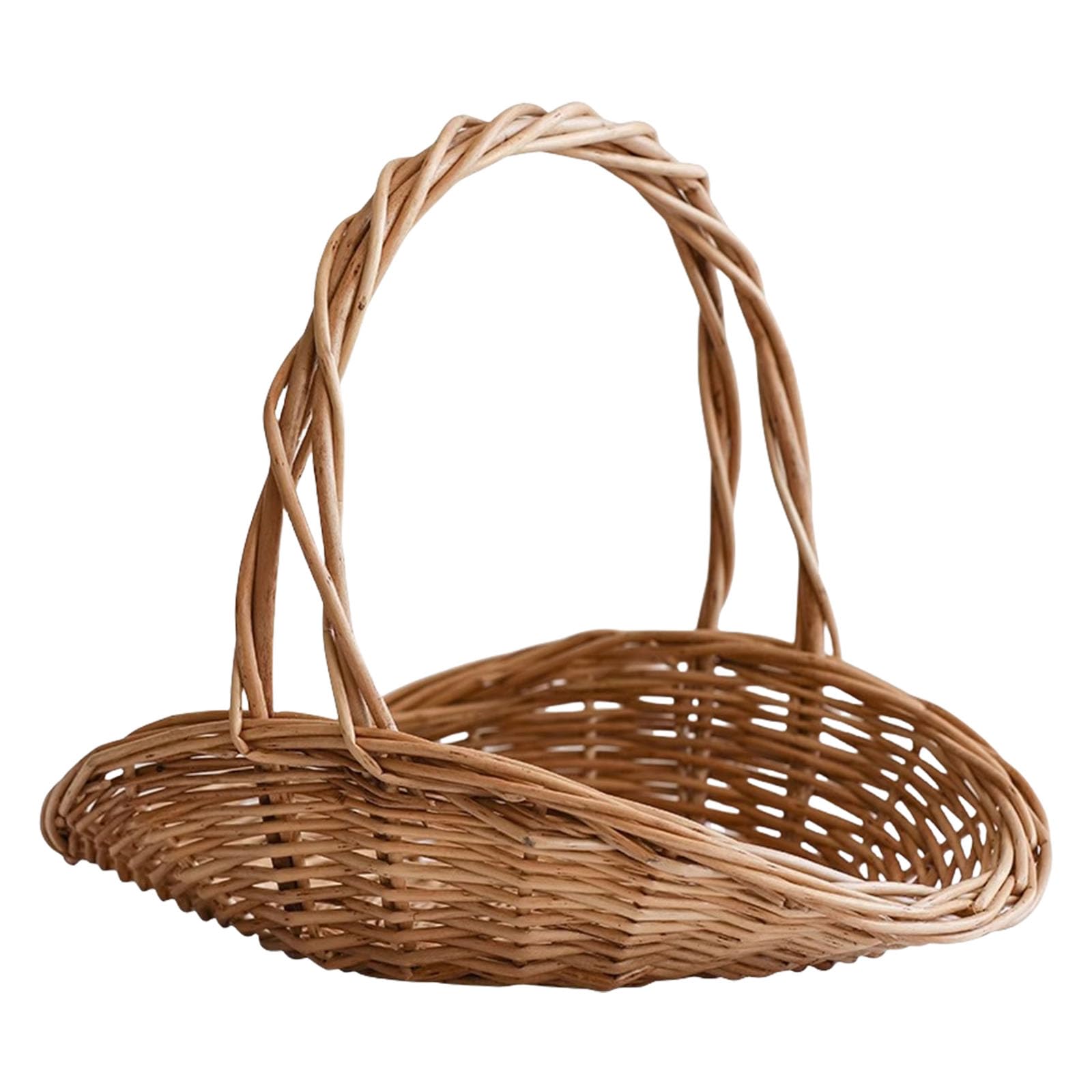 1.Handwoven Wicker Flower Basket for Bridal Accessories, Home Décor and Garden Party Arrangements Flower Basket