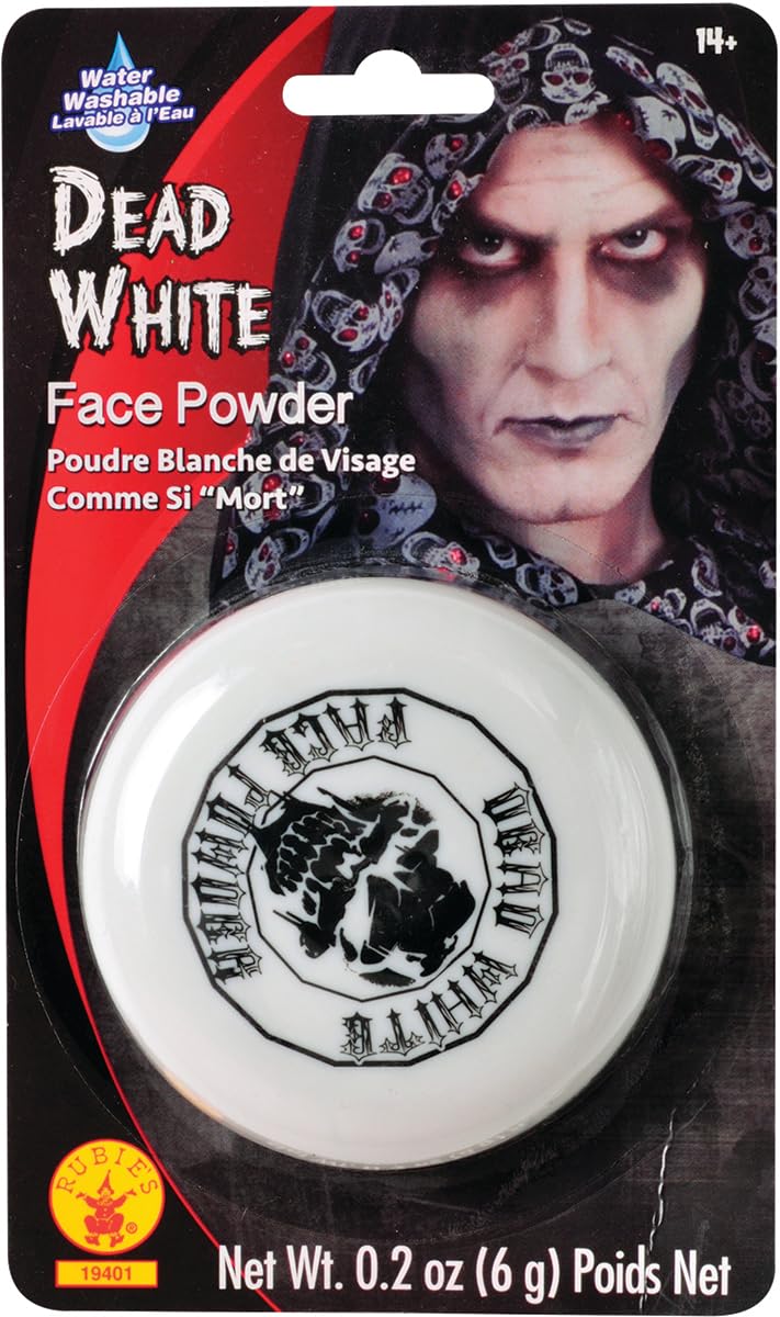 Rubies Dead White Face Powder Compact Makeup Kit for Adults, Unisex 0.2 Ounce
