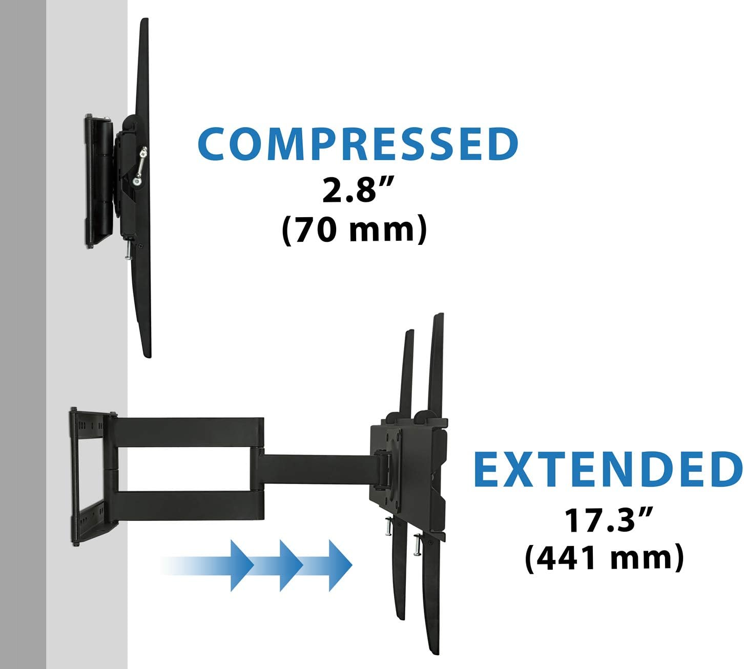 Wееklу Tор Sаlе Mount-It! TV Wall Mount Full Motion | Center and Corner Installation | Tilt, Extend, Articulating TV Wall Bracket | Fits up to 65 Inch TVs (MI-346L)