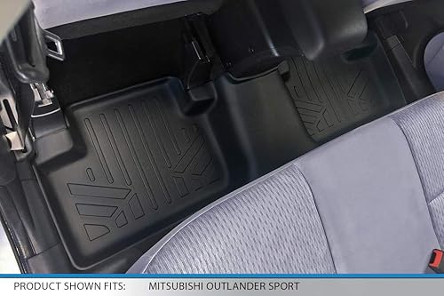 Miniatura 2 de SMARTLINER Alfombrillas de piso de ajuste personalizado para 2 fila, color negro para Mitsubishi Outlander Sport 2011-2021