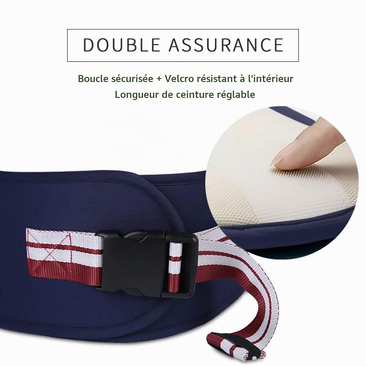 SONARIN Multifonctionnel Hipseat Baby Carrier Porte-bébé,Free Size,Toddler Support de siège de hanche,ceinture de transport avant,4 positions de transport(Bleu Foncé)