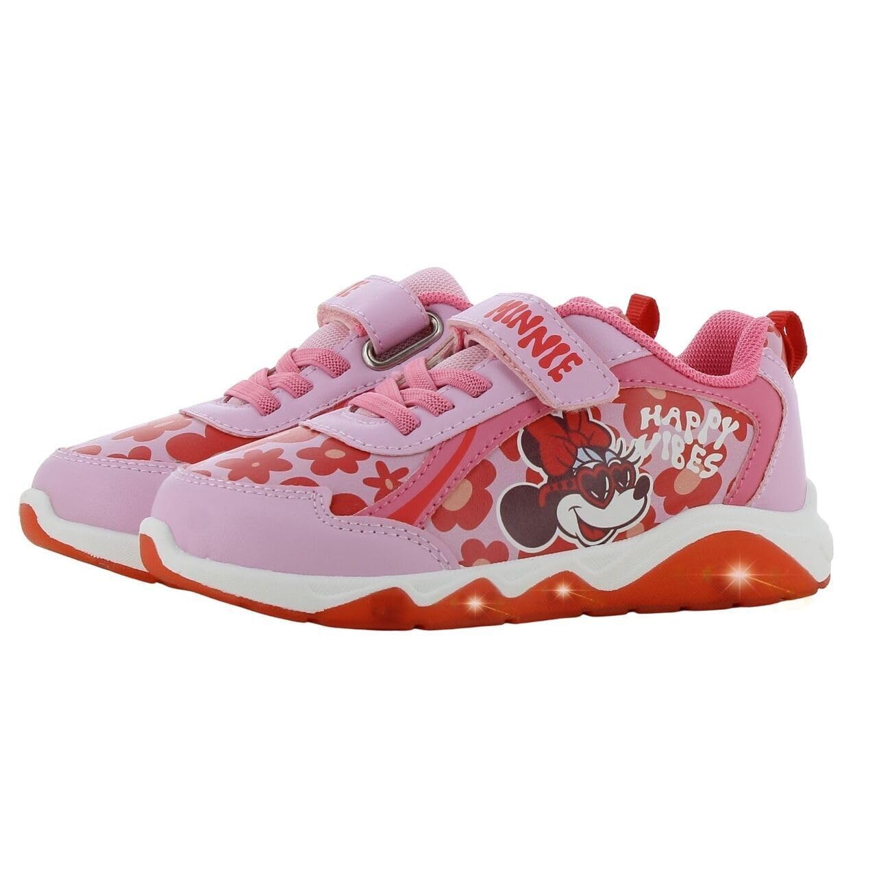 Leomil Disney Minnie Basket Enfant Fille Lumineuses | Chaussure lumineuse Fille, Lightweight EVA sole, Idéal pour l'école et les loisirs, Mickey & Friends, Cadeau pour Enfants