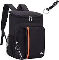 Mochila Bolsa Térmica Cooler Refrigera por até 18H! Impermeável, Ideal para Praia, Camping & Churrascos + Chaveiro Abridor de Garrafa - Preto