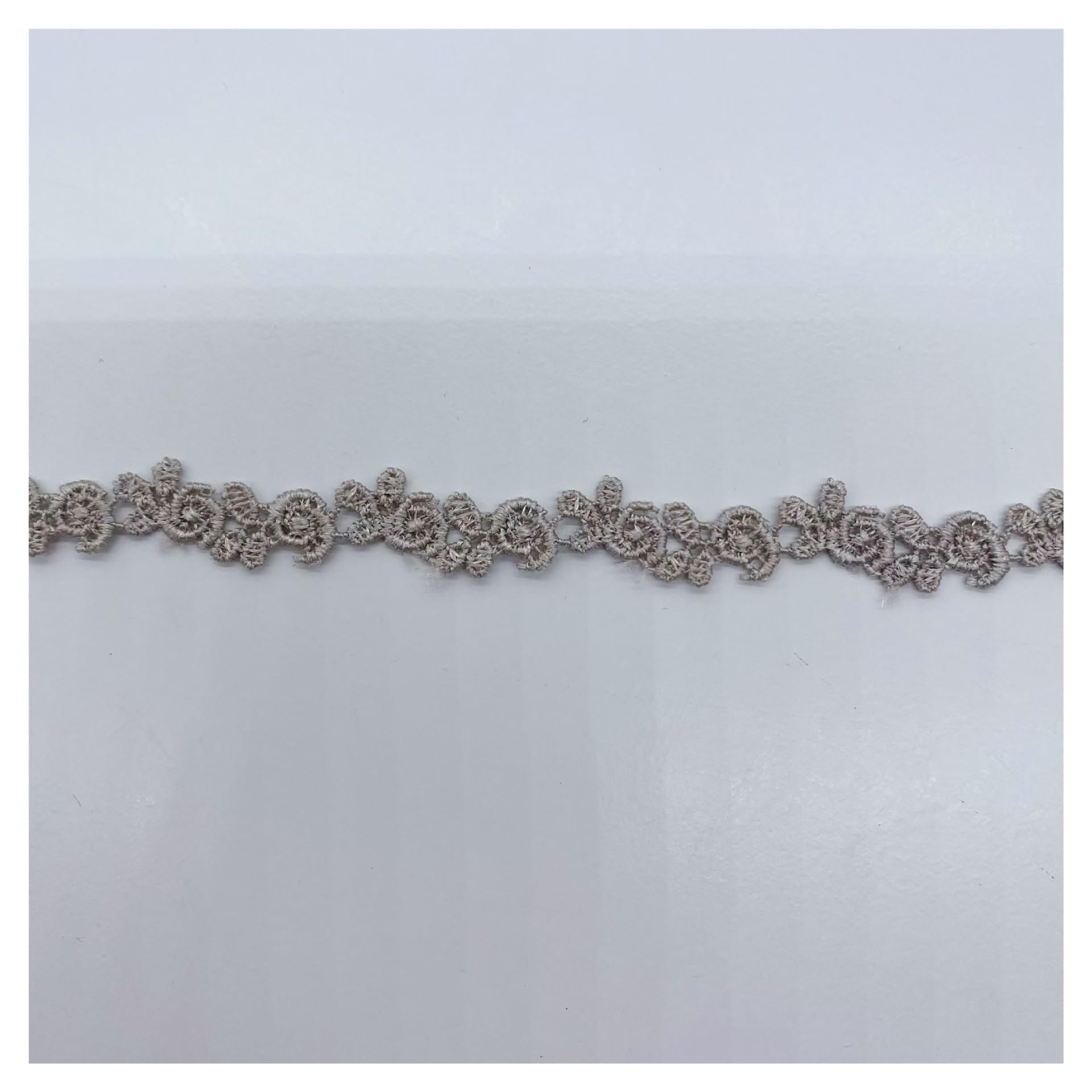 Ribete de encaje, tela de encaje, cinta de encaje, tela de encaje, ribete de encaje para proyectos de costura, manualidades, cortinas de boda, caja de decoración (gris)