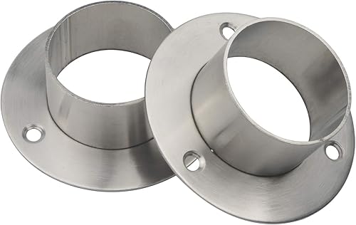 Miniatura 2 de 4 soportes de brida de acero inoxidable para barra de armario de diámetro interior de 2 pulgadas (2.008 in) de tubo de acero