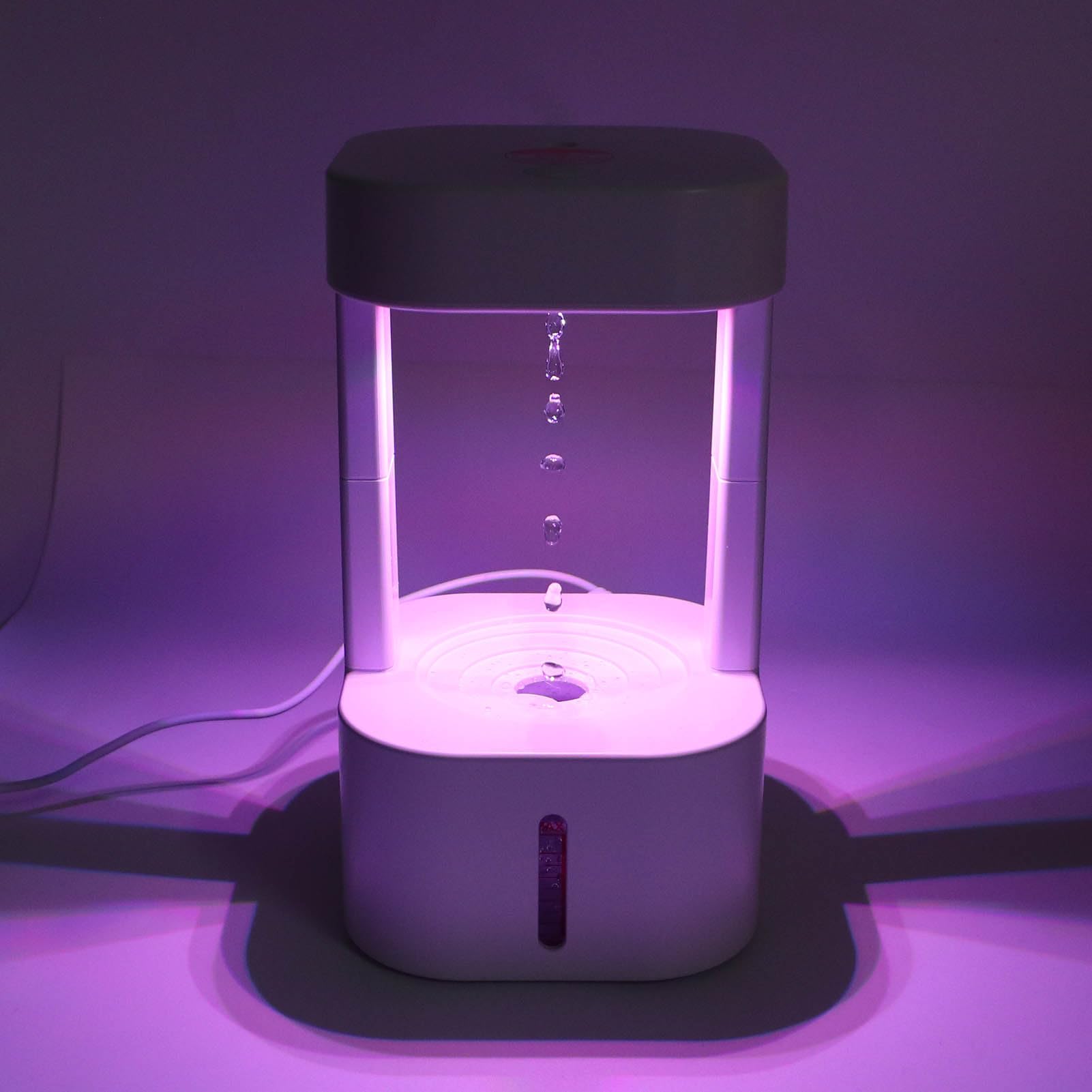 Humidificador de Aire con Gotas de Agua Antigravedad de 580 Ml, Humidificadores de Niebla Fría con Luces LED, Humidificadores de Niebla Fría Antigravedad para Dormitorio, (Luz de