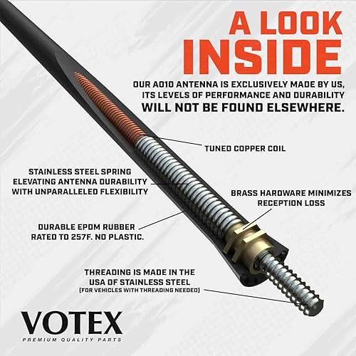 Miniatura 2 de AntennaMastsRus - La original de 6 3/4 pulgadas es compatible con Jeep Wrangler TJ - YJ (1987-2006) - Antena de goma corta a prueba de lavado de