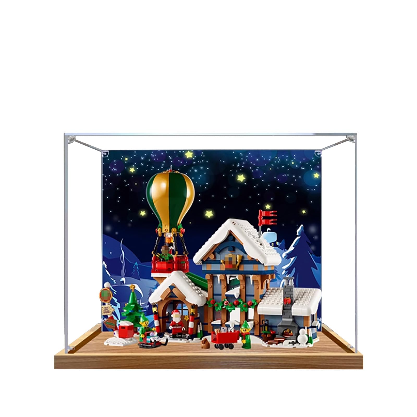 Acrylic Display Case for Lego 10339 Santa Claus' Post Office，Dustproof Box, Storage Box, Transparent Box, Display Box Compatible with Lego 10339（Only Case, No Model (Painted 3mm)