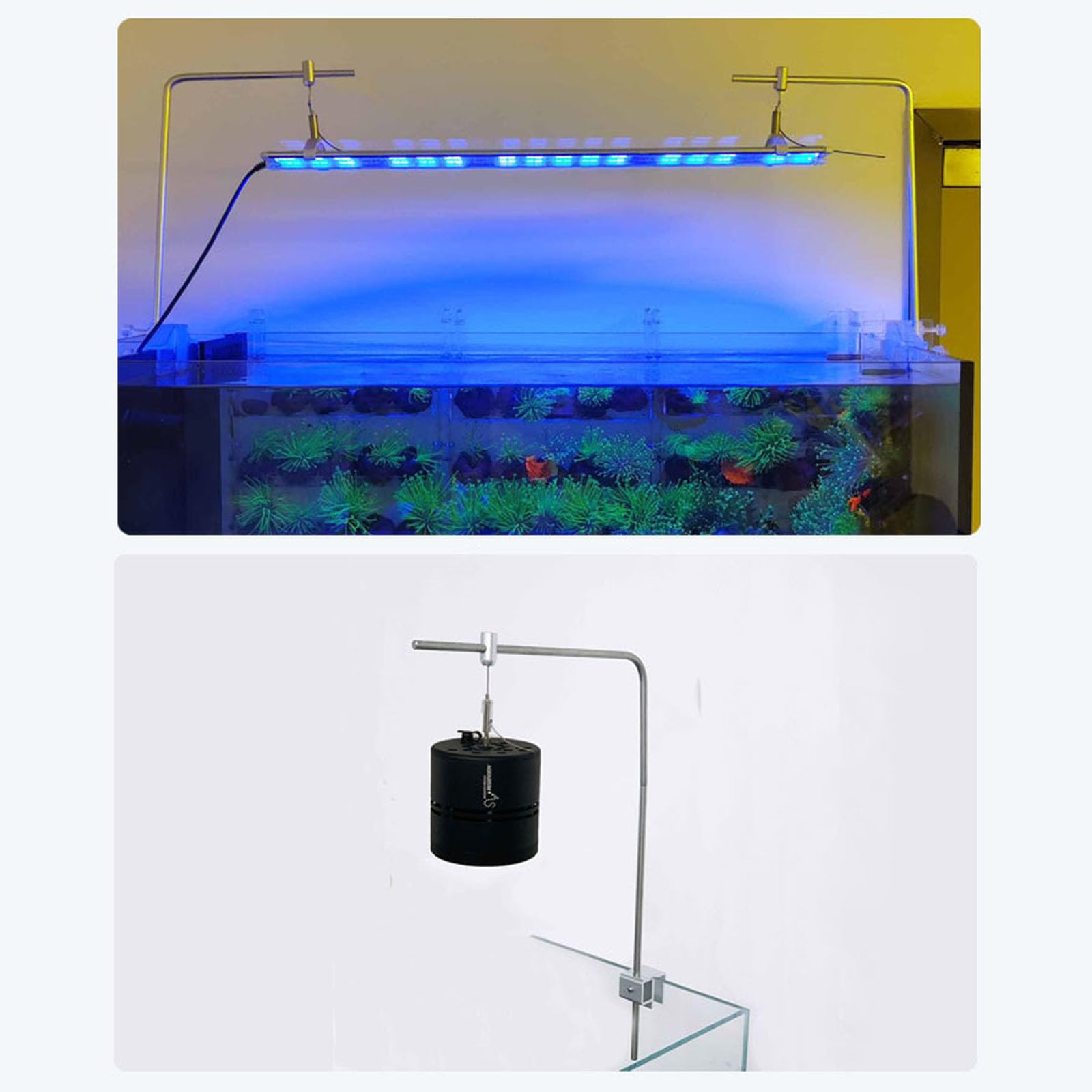 Supporti regolabili di illuminazione dei carri armati di pesce delle leghe di alluminio del supporto leggero degli acquari per il LED fluorescente