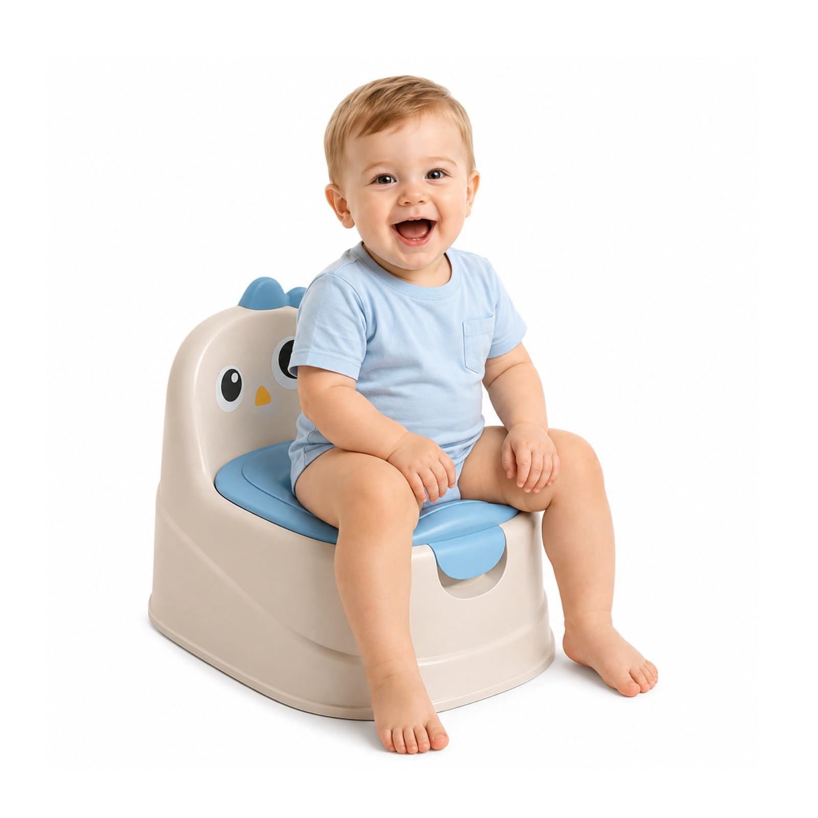 Children’s Potty Training Toilet Chair with Lid & Backrest, Comfortable Chicken Animal Design Toddler Toilet Training Seat for Boys & Girls Ages 1–6 (Blue)