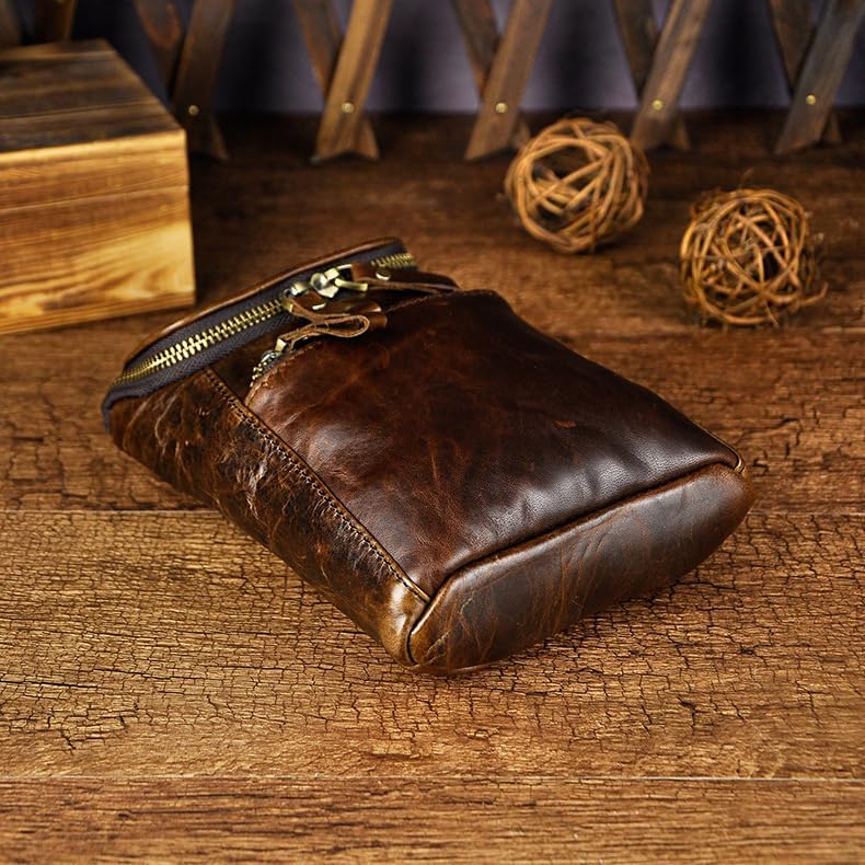 Genuine Leather Mini Messenger Bag for Men Shoulder Bag with Hook Waist Pack Pouch Multipurpose Daypack Gift Box - Image 6