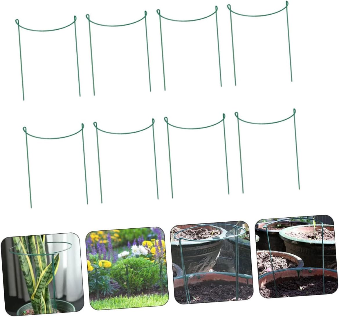 8pcs DIY Metal Half Round Plant Support Stakes Garden Support for Climbing Plants Durable Material for Roses Peonies and More Small