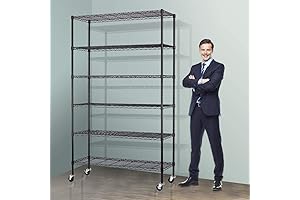 Heavy Duty 6-Tier Metal Rack with Wheels