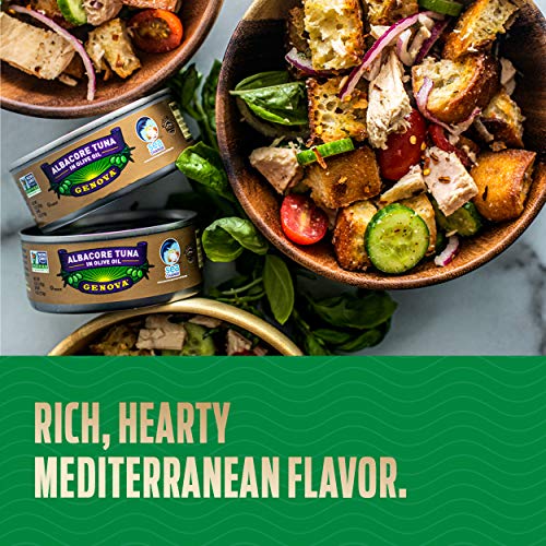 Genova Premium Albacore Tuna In Olive Oil With Sea Salt, Wild Caught, Solid White, 5 Ounce (Pack Of 12) #TOP5