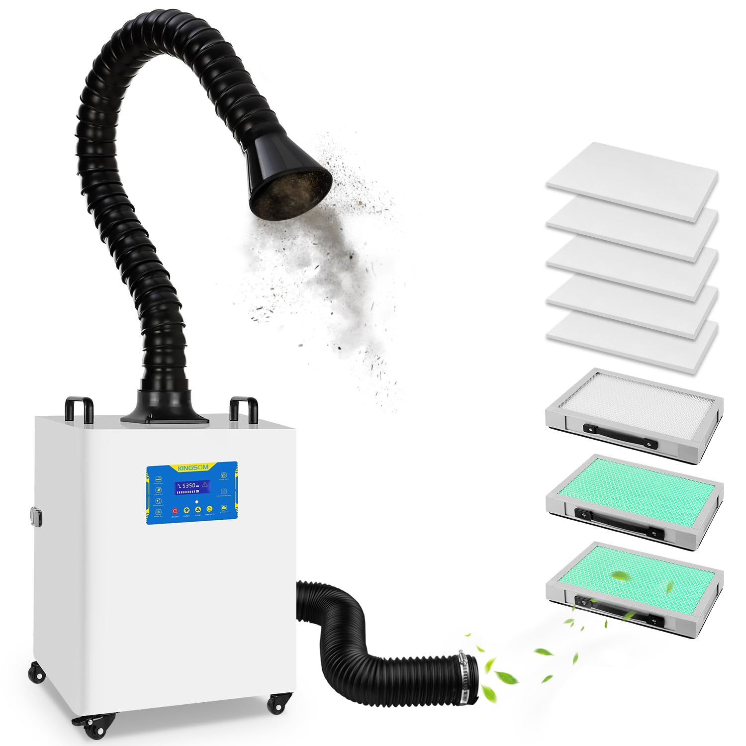 KINGSOM 310m³/h Laser Fume Extractor for Sub-60W Laser Cutter/Engraver | With Exhaust Pow…