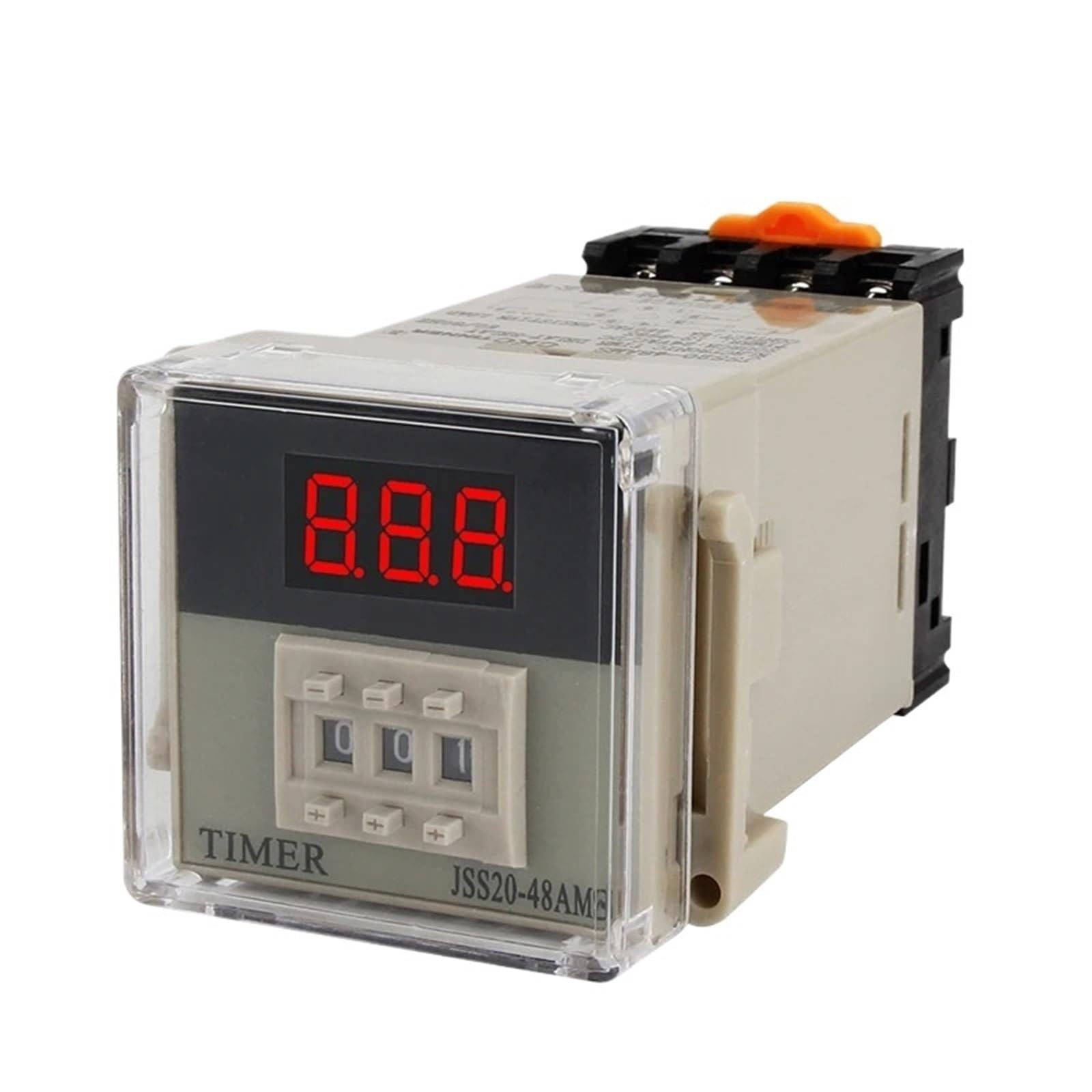 JSS20-48AMS DC12V DC24V AC220V AC380V Programowalny cyfrowy wyświetlacz LED Czas Relay z podstawą opóźnienia gniazda 0,01S-999H Timer (DC 12 V)