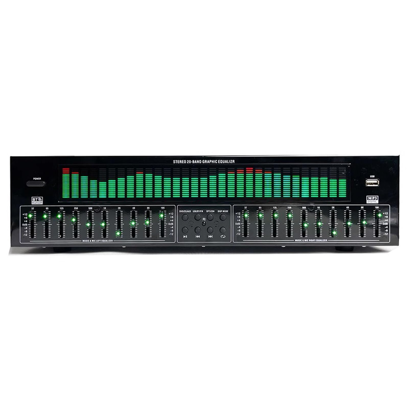 Égaliseur audio numérique, égaliseur 31 bandes avec réduction du bruit et 12 modes de rythme pour une qualité sonore haute définition dans les studios d'enregistrement