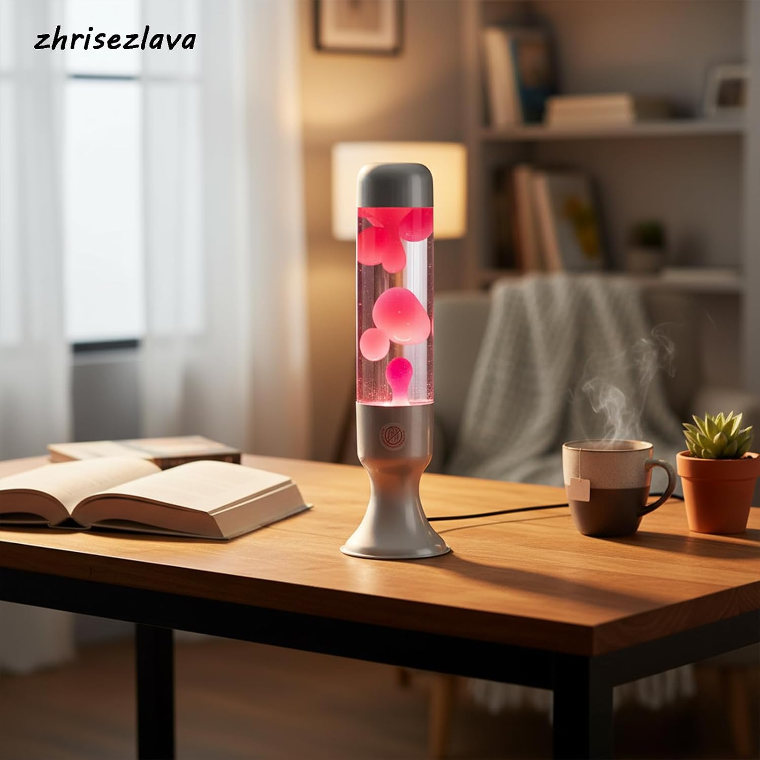 16 Inch Liquid Lamp, Pink Wax Motionin Liquid Motion Light, Calming and Entertaining Lamp, Night Light Home Decor for Meditation, Amazing Gifts for Adults & Kids, Silver Base.（jbd）