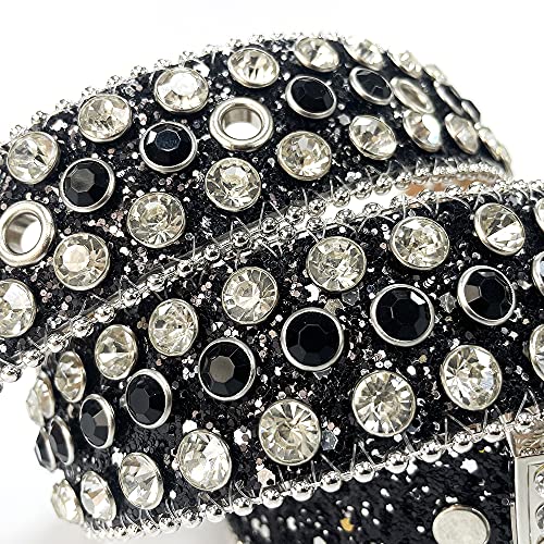 Studded Rhinestone Belts Men Women Fashionable Sparkly Diamond Belt Shiny Crystals Inlaid Design Leather Diamond Belt, Shiny Belts Rhinestone Black Gold Silver Belt For Wedding Party Gifts #TOP1