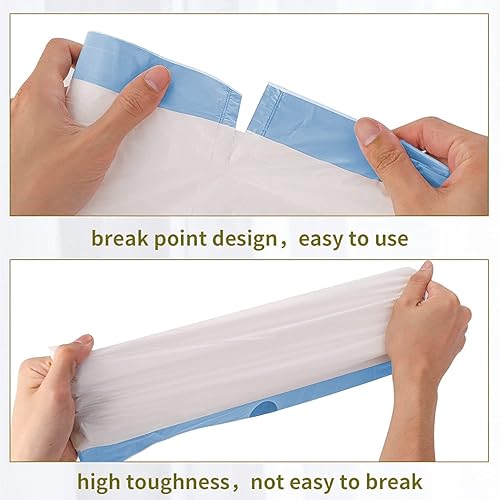 Miniatura 2 de Bolsas de basura pequeñas, 200 unidades, bolsas de reciclaje con cordón de 2.6 galones, diseño grueso, bolsas de basura blancas de 18 x 20 pulgadas