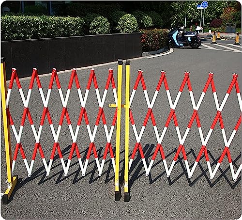 Barrera Plegable portátil con Ruedas, Valla de tráfico retráctil para Control de multitudes, Barrera roja Flexible (1,2 x 4 m) - Ideal para Eventos, Festivales y segurida