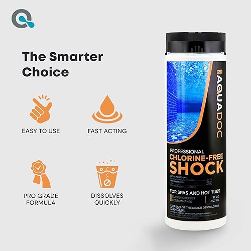 Miniatura 5 de Aquadoc - Shock de Spa Sin Cloro para Jacuzzi - 32oz (Paquete de 2) - Tratamiento Sin Cloro y Shock Mejorado para Asistir al Bromo - Hecho en EE.UU