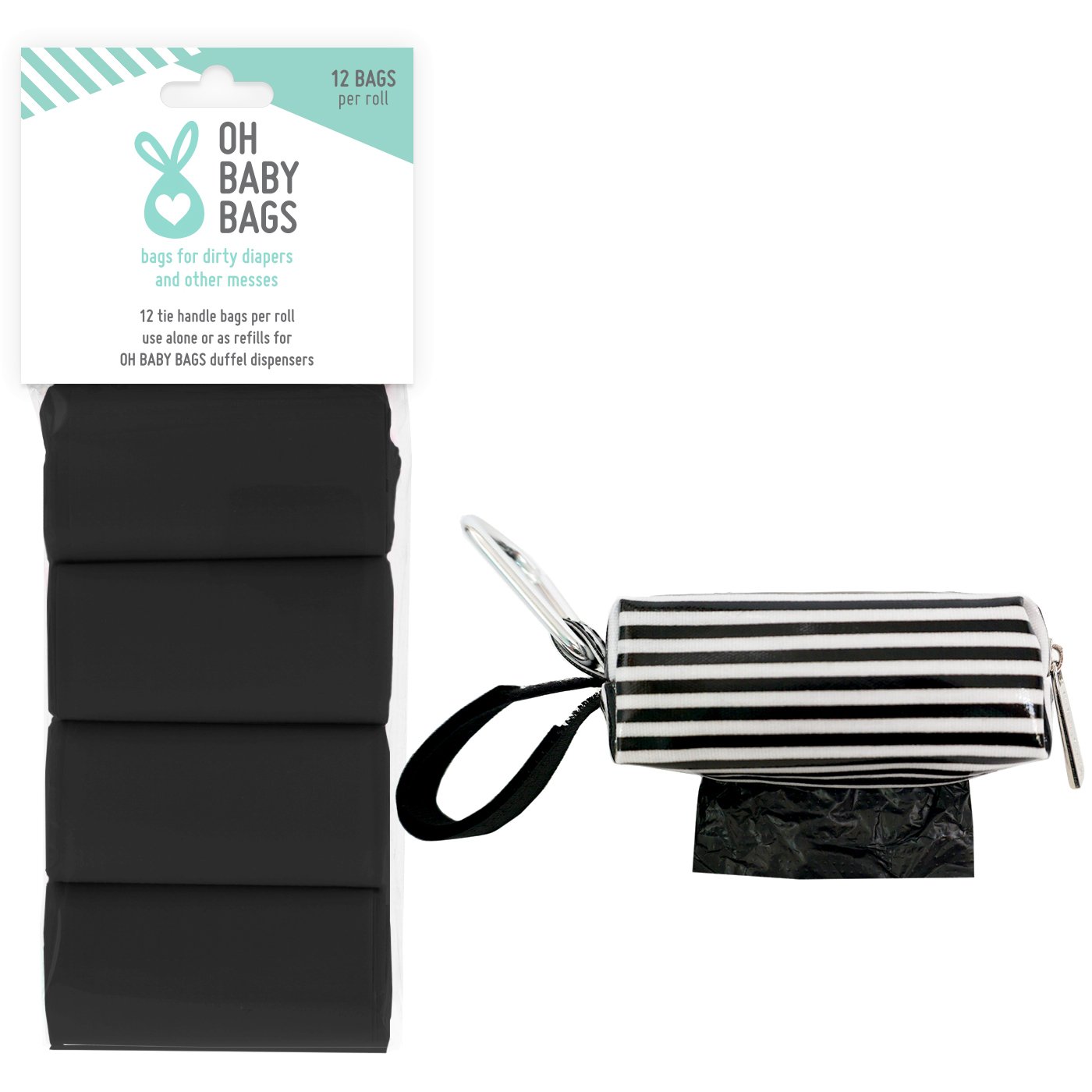 Oh Baby Bags Diaper Bag ClipOn Dispenser with Disposable