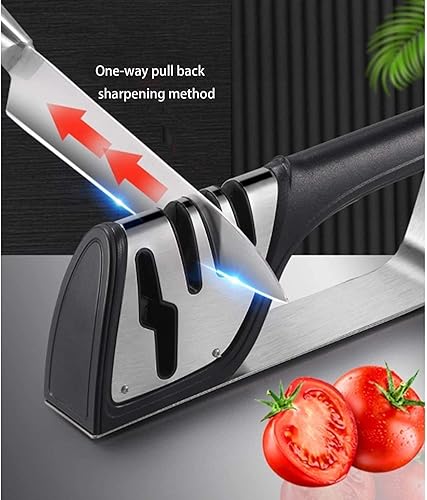 Miniatura 2 de Afilador de cuchillos, afilador manual, accesorios de cuchillos de cocina de calidad de 4 ranuras para reparar, moler, hoja de pulido, herramienta