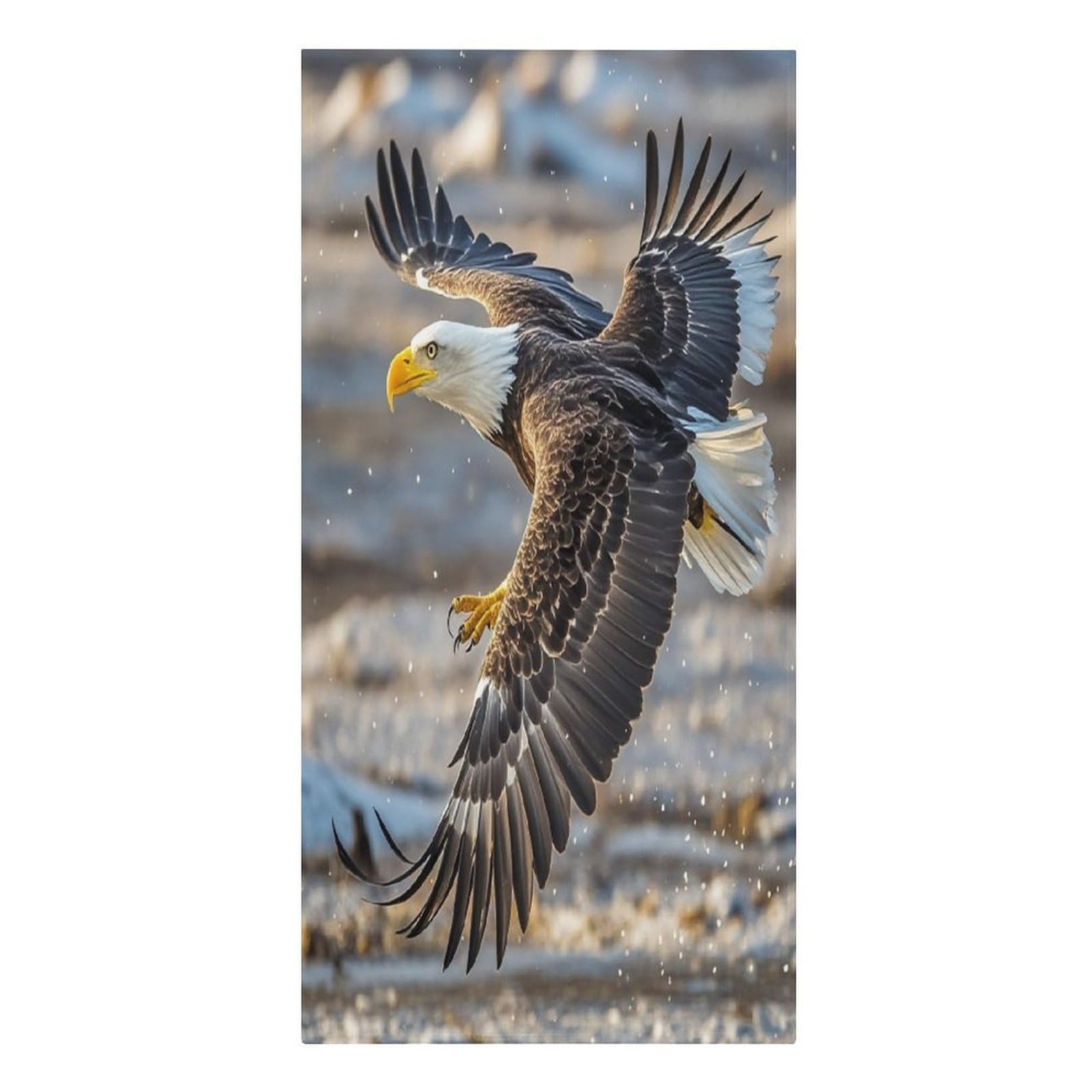 FekiLoot Bald Eagle Flying Beach Towel Sand Free Quick Dry Travel Towels Extra Large Big Pool Swim Towels Soft Absorbent Beach Blanket for Vacation Essentials Adult Gift 30" X 61"