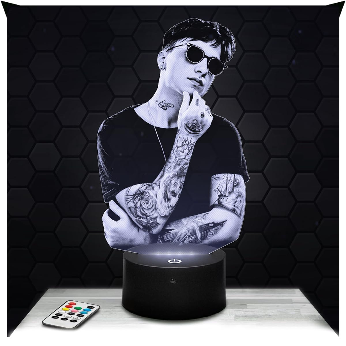 Lampephoto.fr - Lampada 3D Ultimo Musica, Luce Notturna Tattile Led, Effetto Ologramma 3D, Idea Regalo Natale Compleanno Uomo Donna, Oggetto decorazione camera