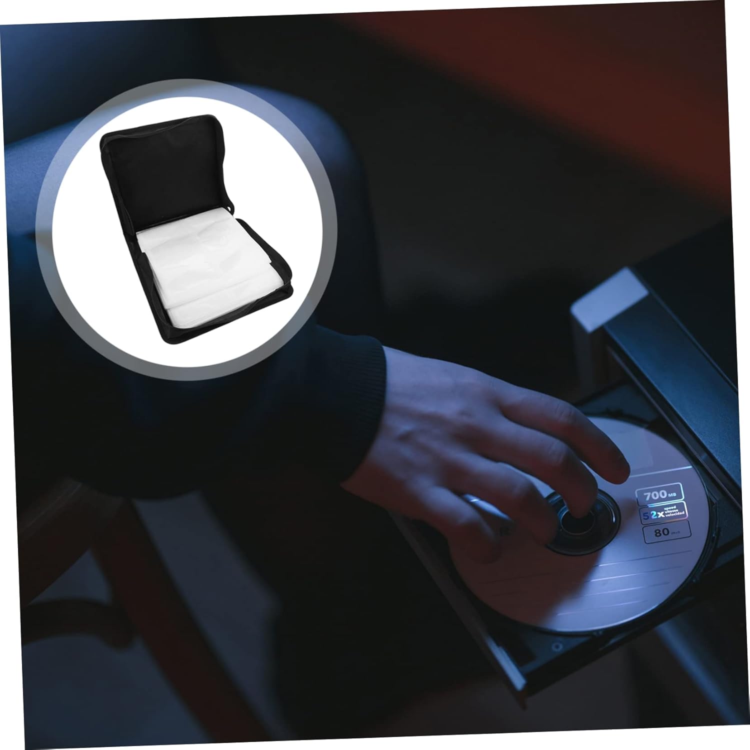 PRETYZOOM Large Capacity Cd Storage Bag 200pcs Pu Leather Cd Pouch Zipper Organize Your DVDs