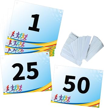 Tyvek Race Bibs Running Numbers Bibs with Race Bib Tape Instead Pins Track Bib Numbers for Tryouts Racing Bibs Audition Numbers for Marathon Runners Events Sports Games