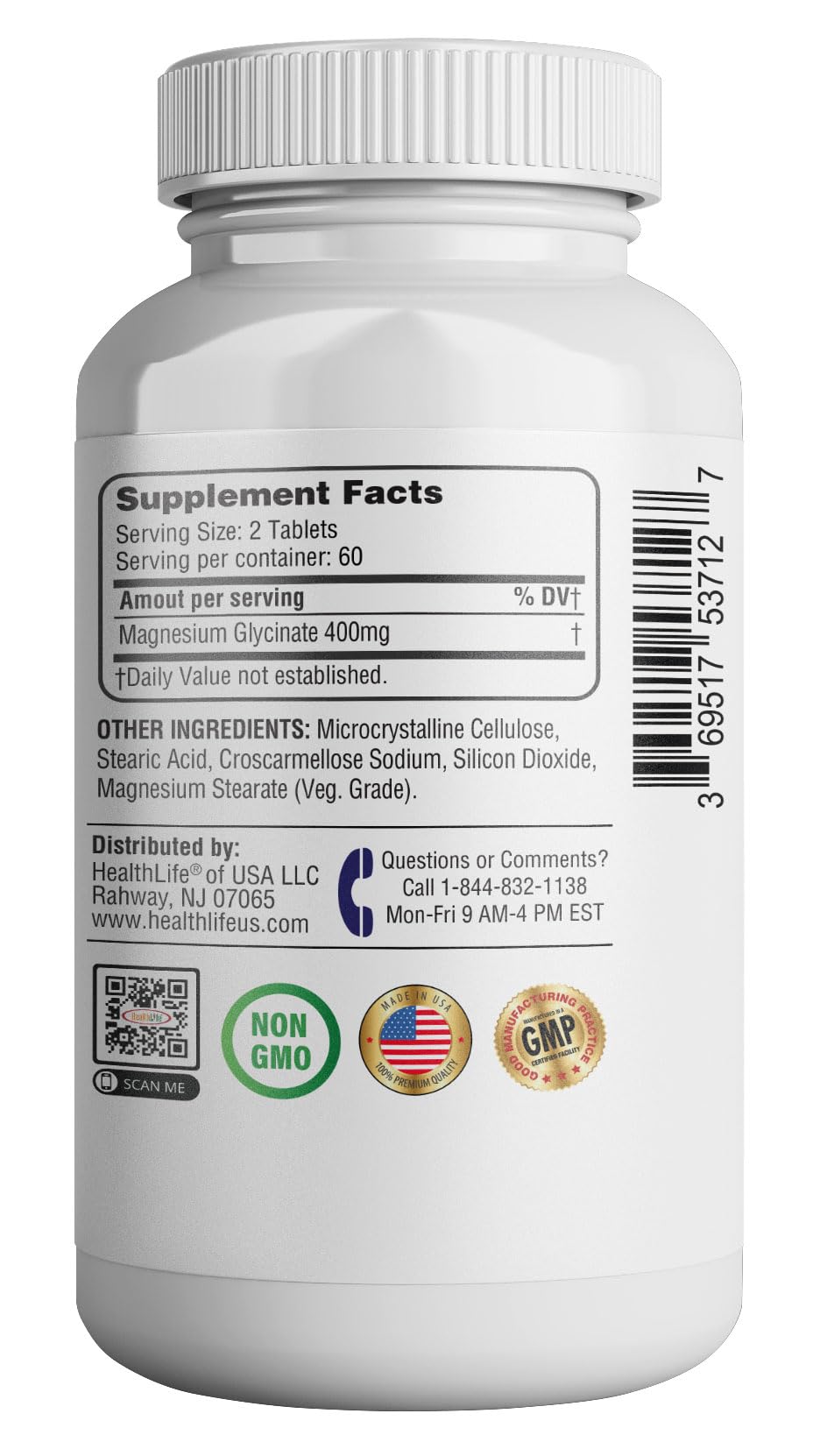 365 Health Magnesium Glycinate, 400mg Per Serving, 120 Tablets, High Absorption Supplement for Bone, Muscle & Heart Health — Amazon image 3