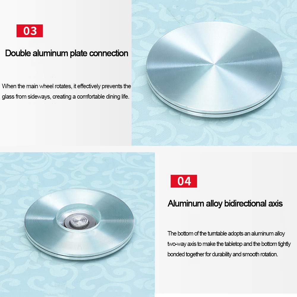 Gramofon ze szkła hartowanego 60cm 80cm obrotowy leniwy Susan na stół kuchenny talerz do serwowania przezroczysta okrągła obrotowa taca do serwowania