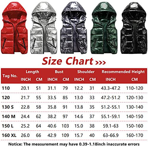 Happy Cherry Kids Down Jacket Hooded Vest Winter Jacket For Boys Hoodies Padded Jackets Girls Outwear Coat Red 10 Years #TOP3