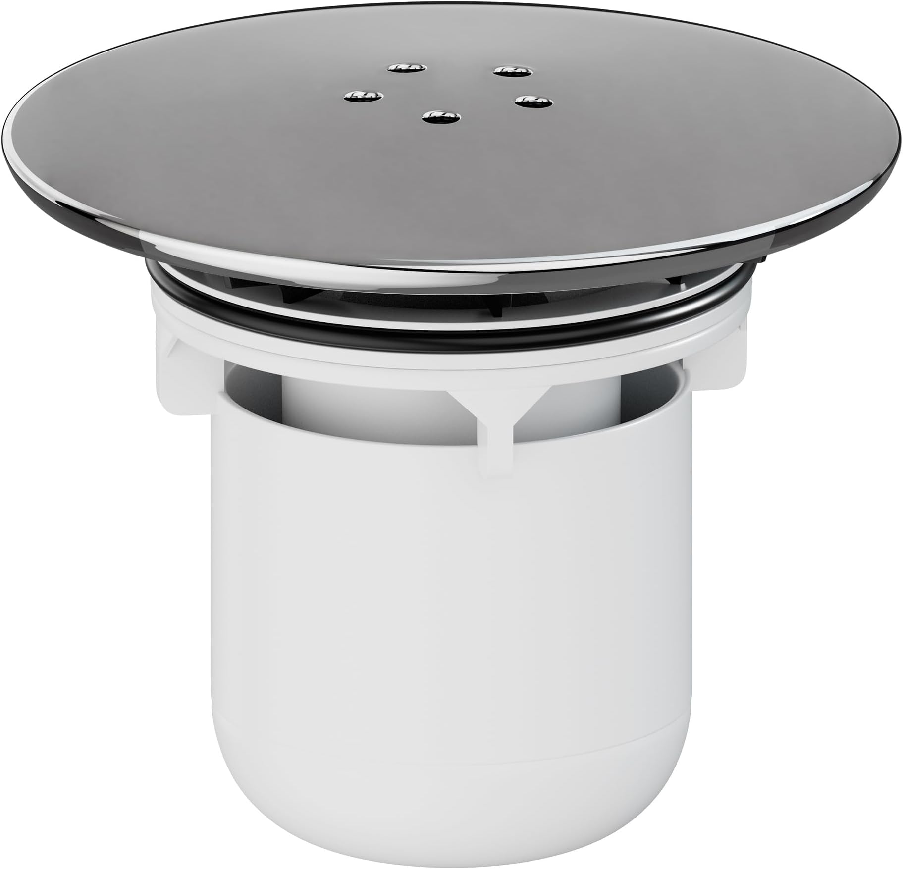 HNNHOME Shower Drain Cover Replacement, Chrome Shower Trap Cover, Removable Top Fitting Cap Parts, 90mm/115mm Shower Plughole Cover, Fast Flow Shower Tray Waste (White)